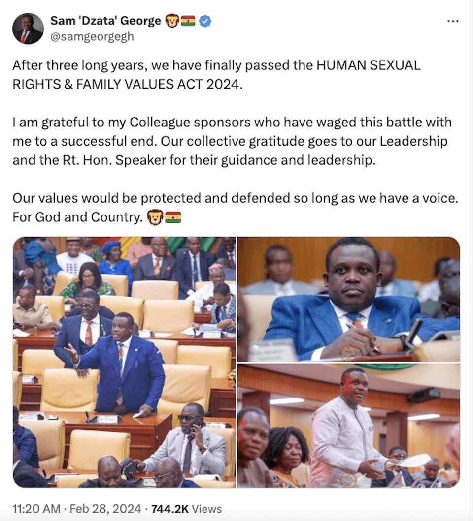 Screenshot of Facebook post.