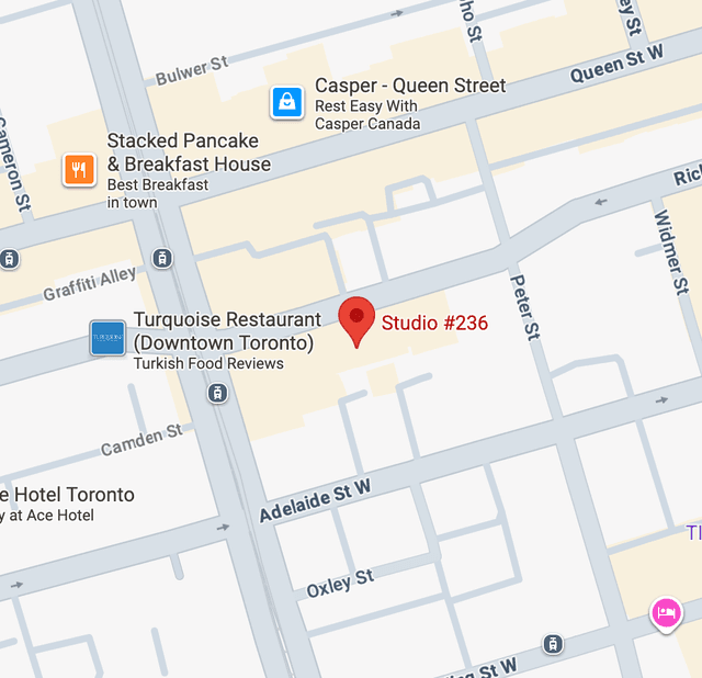 Map of Toronto showing Rainbow Railroad office